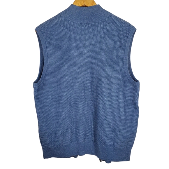 NWT Cremieux Knit Zip-Up Vest. Blue. LG - Picture 10 of 12